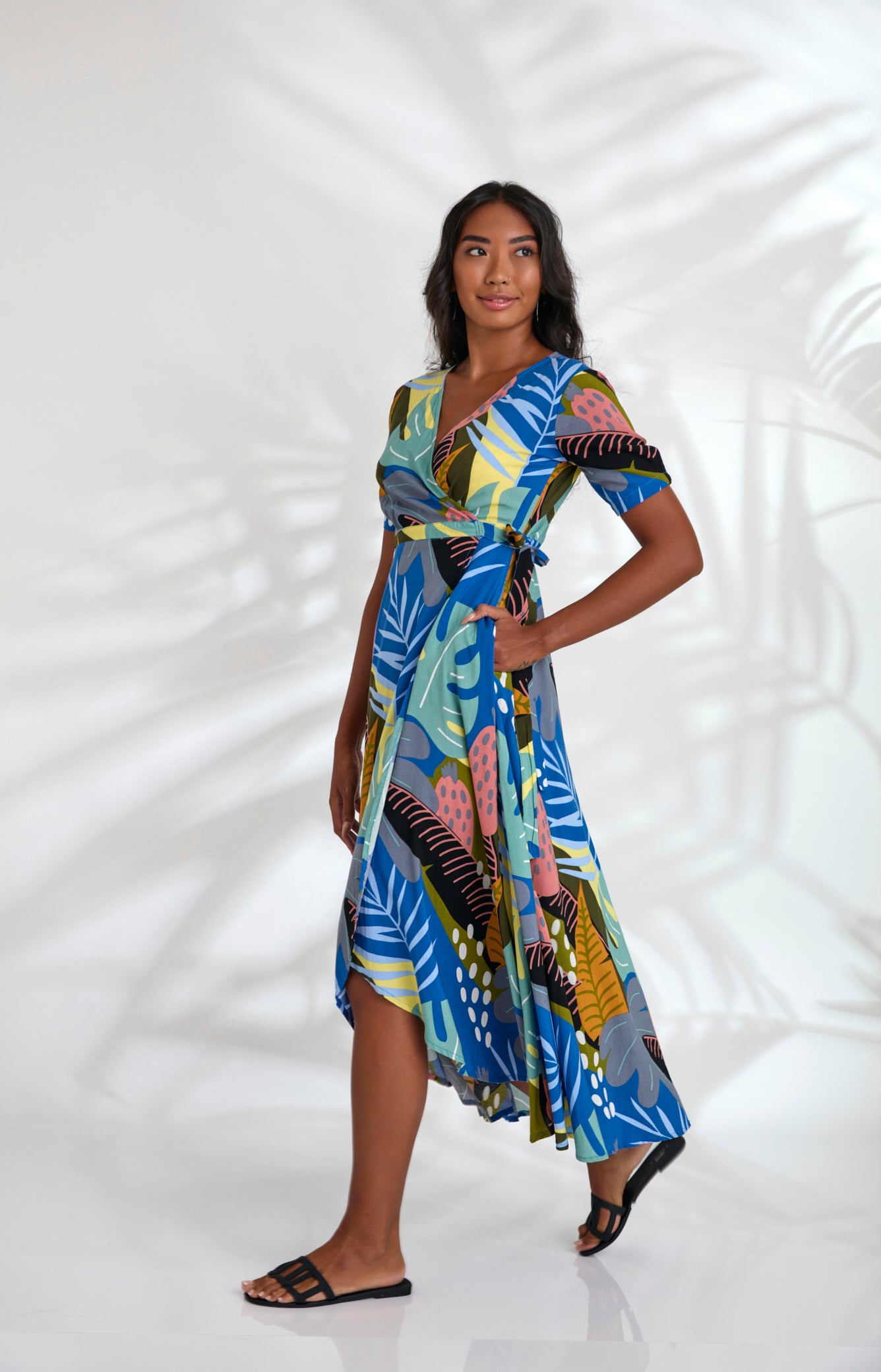 Renae Wrap Dress - Paradise Pastel – Indii Breeze